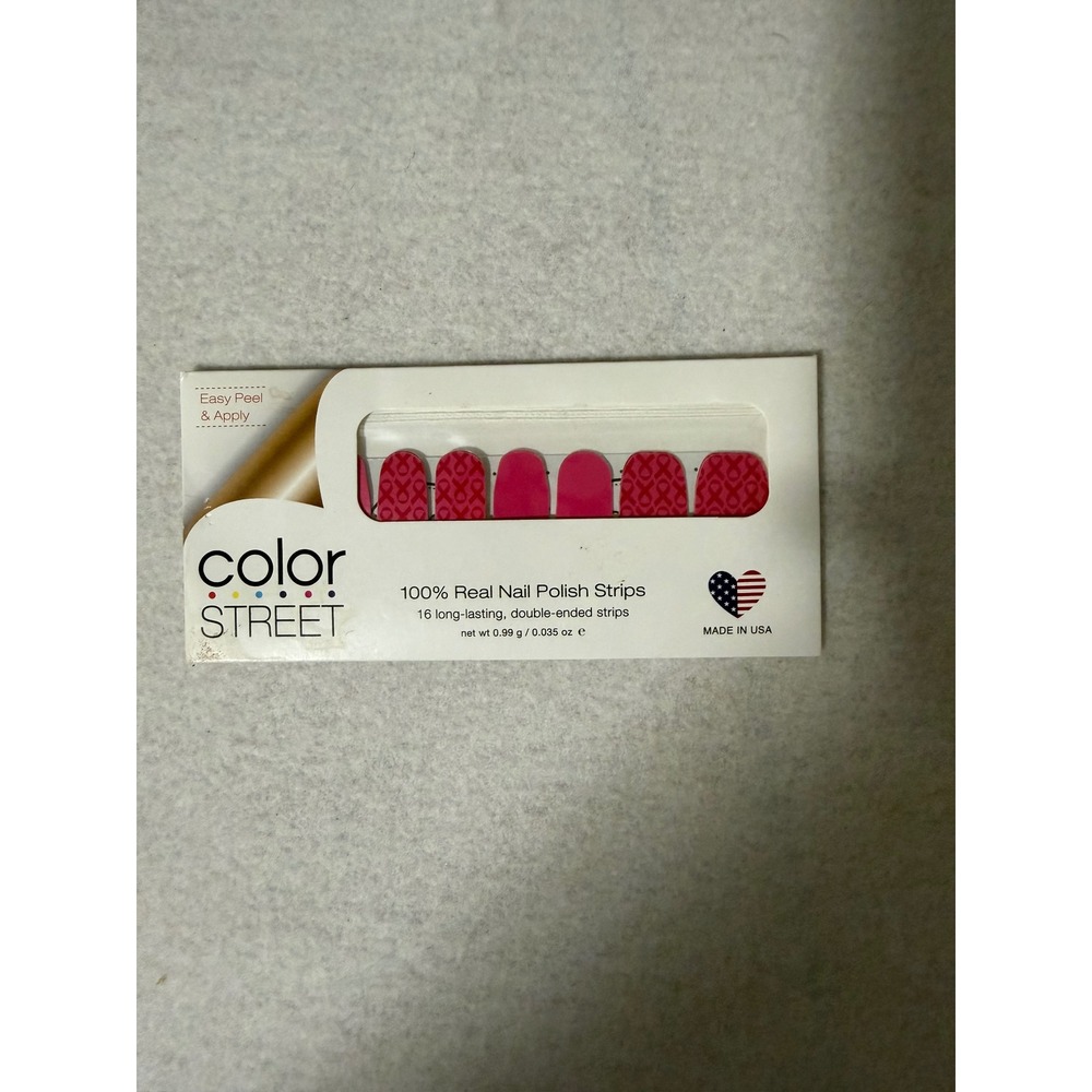 Color Street Pink Ribbon FDF194 Real Nail Polish Strips 16 Count New